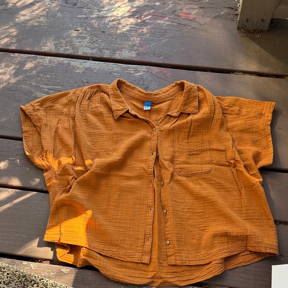 Women’s ' Orange Button-Up Shirt